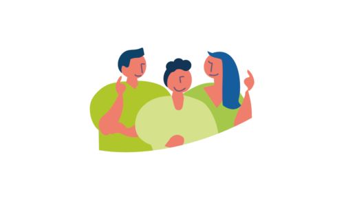 Illustration de trois personnages