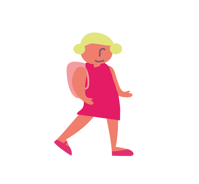 Illustration d'une petite fille avec un cartable
