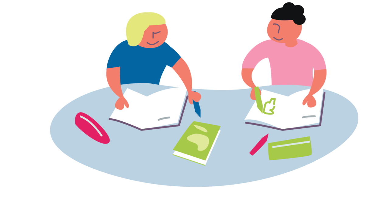 Illustration d'enfants en train de dessiner