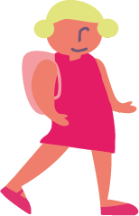 Illustration d'une petite fille avec un cartable