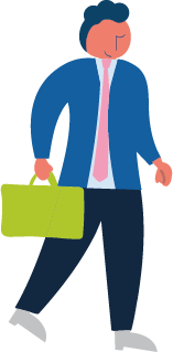 Illustration d'un professionnel avec une mallette